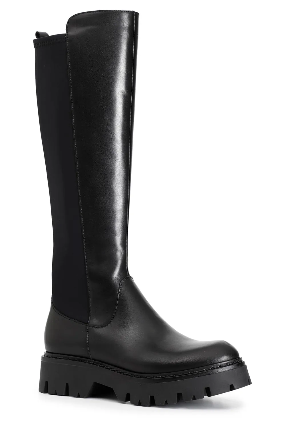 CafèNoir stivale donna pelle e lycra nero elasticizzato