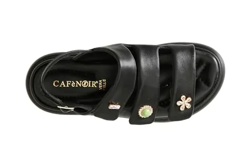 CafèNoir Sandali Pelle Bottoni Donna Nero 39 con strappo