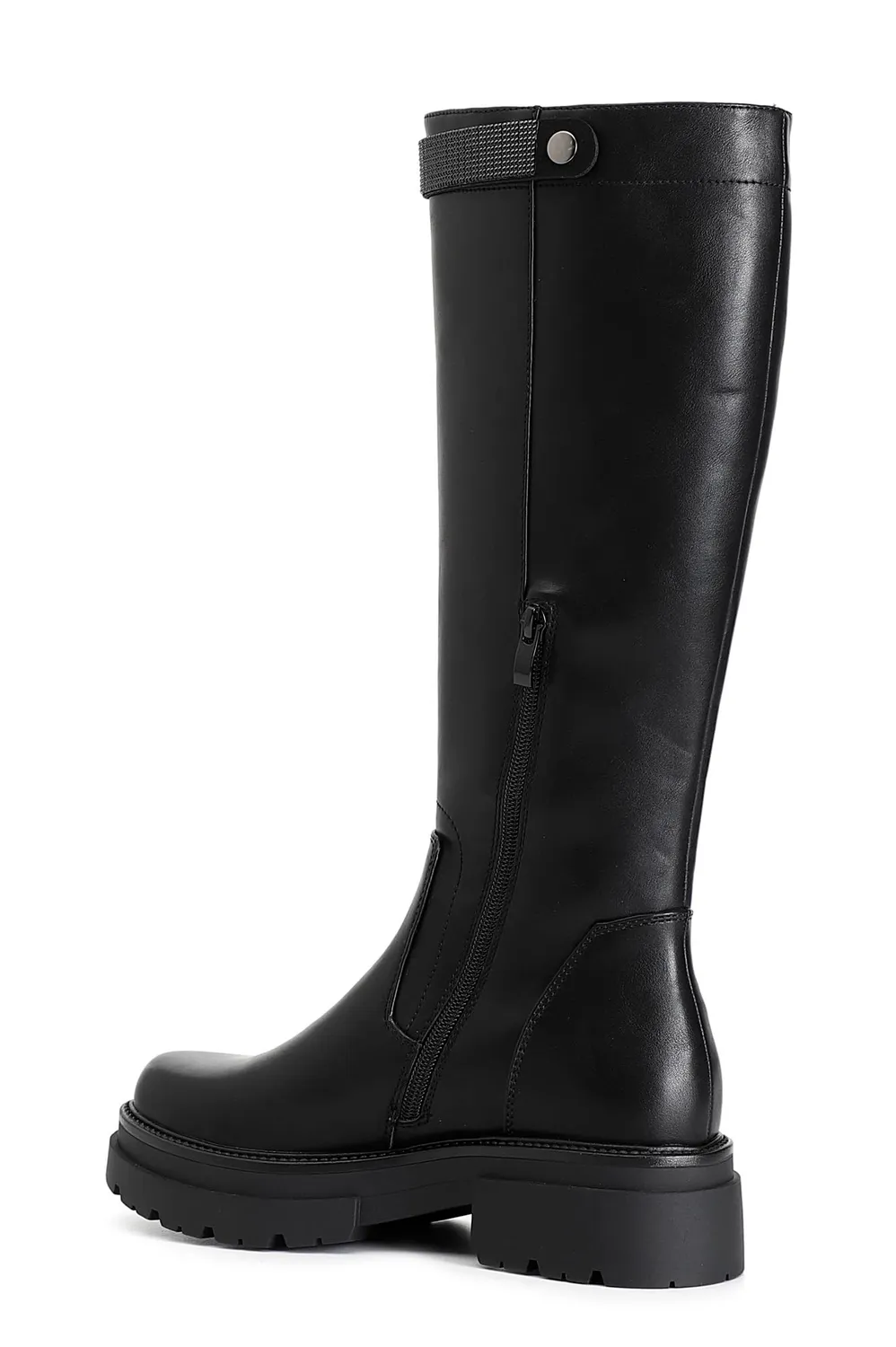 CafèNoir Stivale Donna Nero Similpelle Strass Pelle
