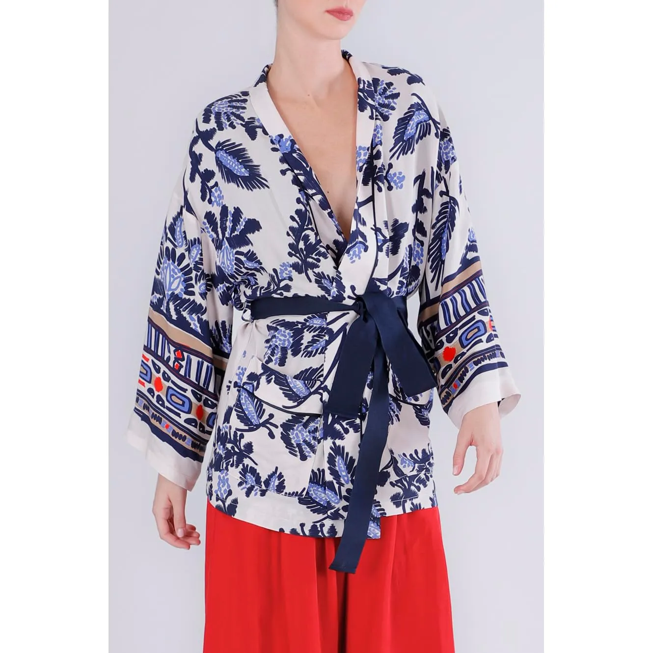 CafèNoir Kimono Stampato kimono donna 38 Fiore Multiblu