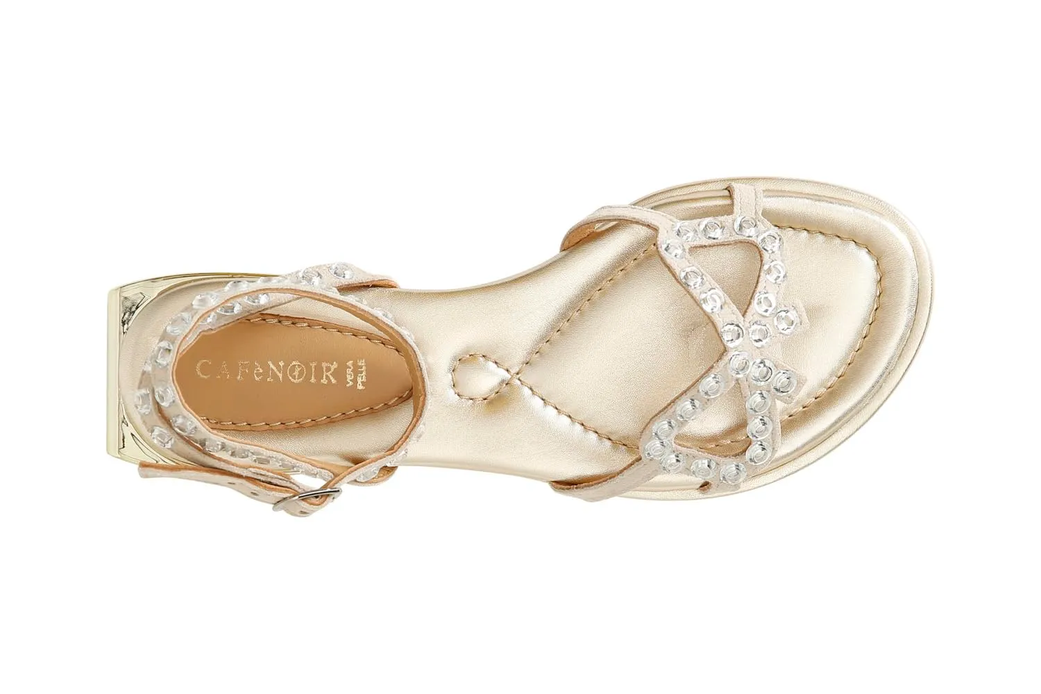 CafèNoir Gilda Camoscio Strass Sandali Beige 39