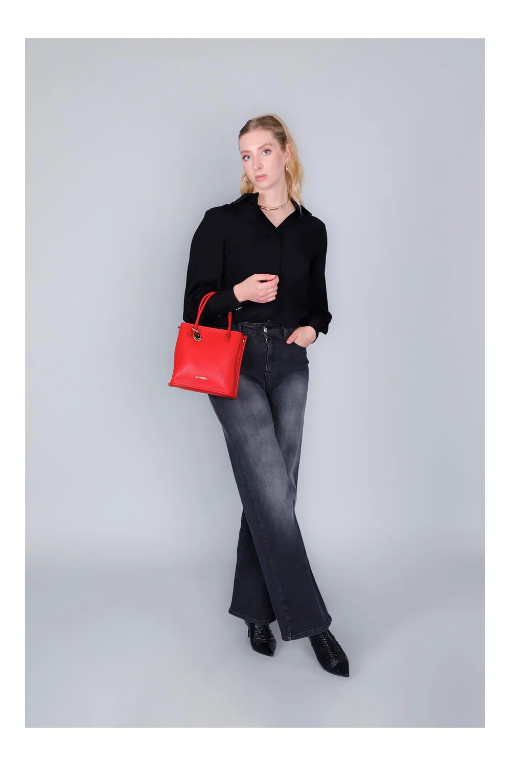 CafèNoir Mini Tote Manici Tubolari tote rossa