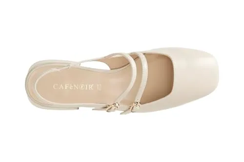 CafèNoir slingback nappa beige tacco largo 4 cm
