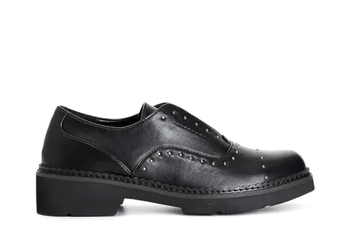 CafèNoir Francesina Derby Donna Nero Borchiette