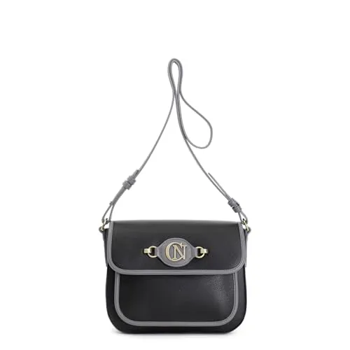 CafèNoir Martellata Borsa a Spalla Nera Contrasto