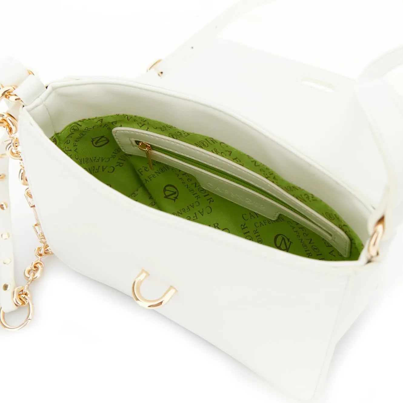 CafèNoir Borsa Spalla Bianca Decorata Donna