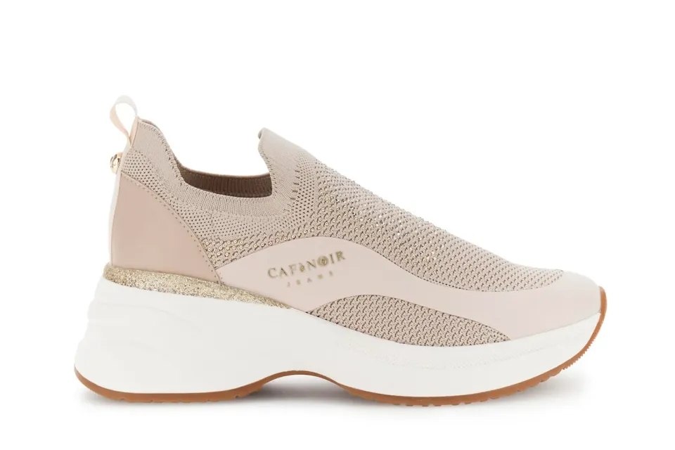 CafèNoir Running Slip-on Strass Sneakers Donna Cipria 36 EU