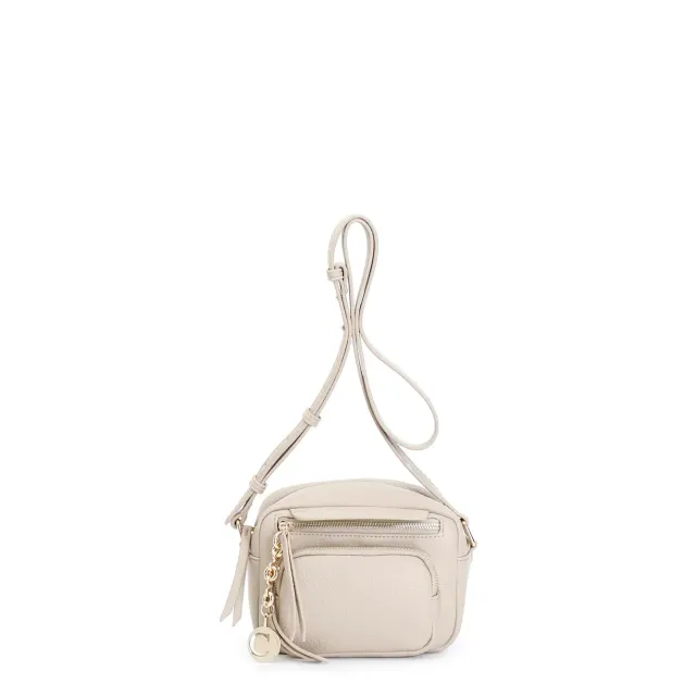 CafèNoir Camera Bag Beige con Charm Metallo