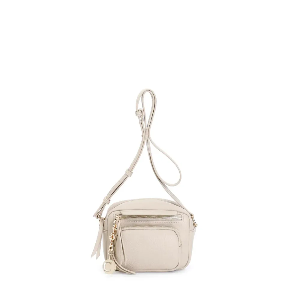 CafèNoir Camera Bag Beige con Charm Metallo