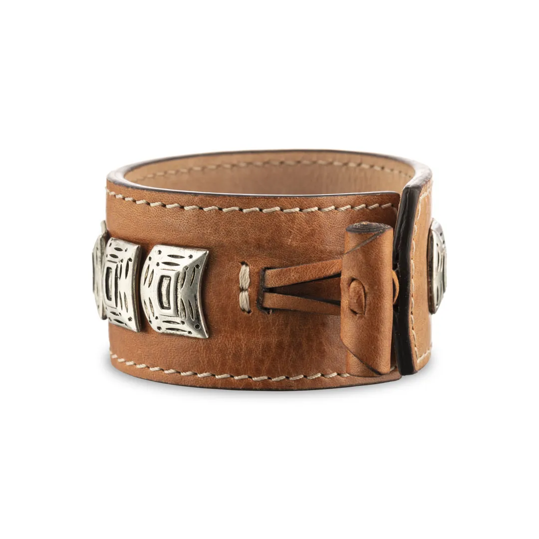 Re Artù Cador bracciale pelle cognac alamaro