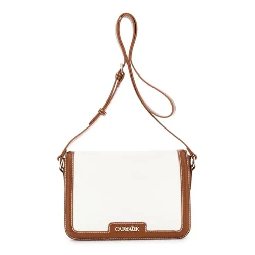 CafèNoir Borsa a tracolla donna canvas cuoio naturale