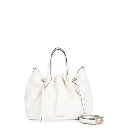 CafèNoir Tote Donna Arricciata Bianca con Tracolla