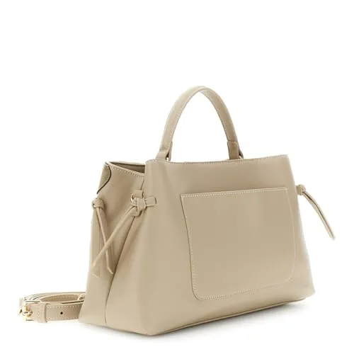 CafèNoir Borsa Mano Effetto Pelle Fiori Kaki
