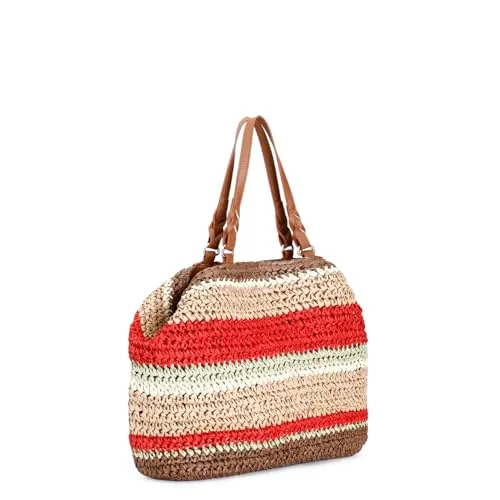 CafèNoir Tote Crochet Borsa Multi/Nero Fatta a Mano