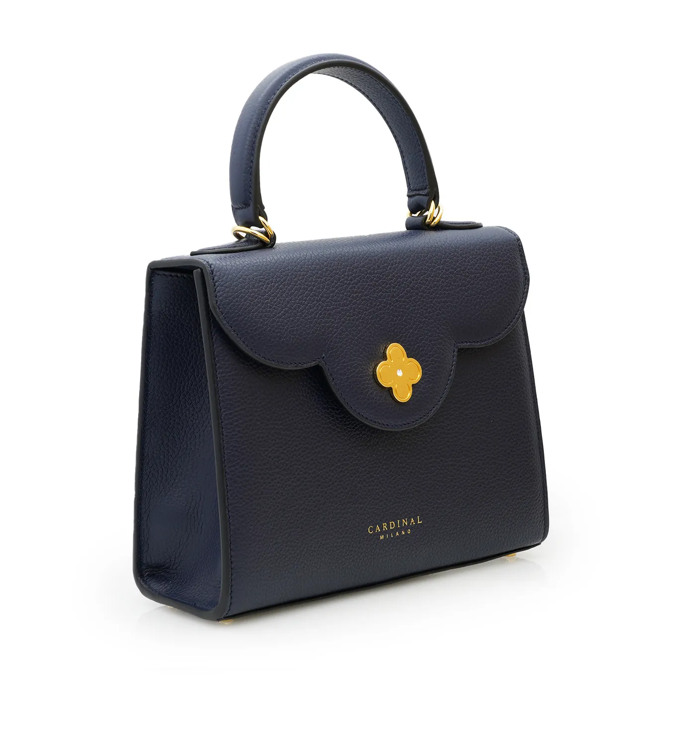 Cardinal Milano First Lady borsa pelle blu navy martellata