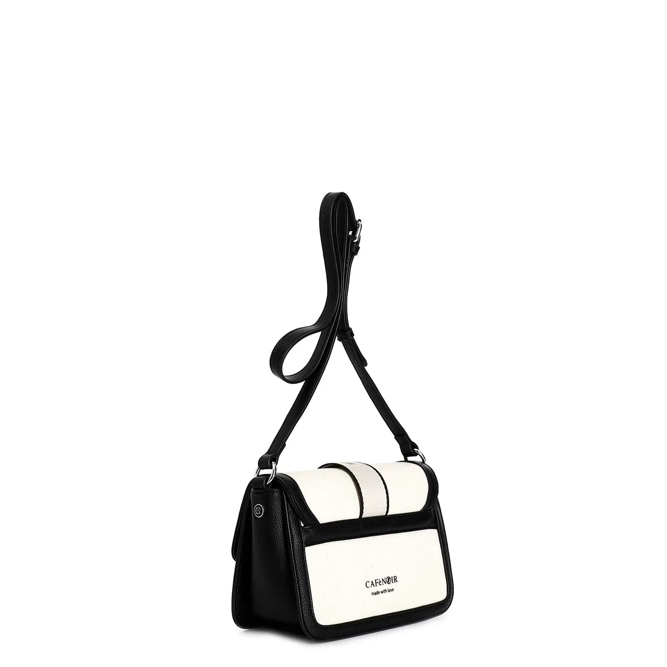 CafèNoir Tracolla Pattina Canvas Borsa a Tracolla Nera