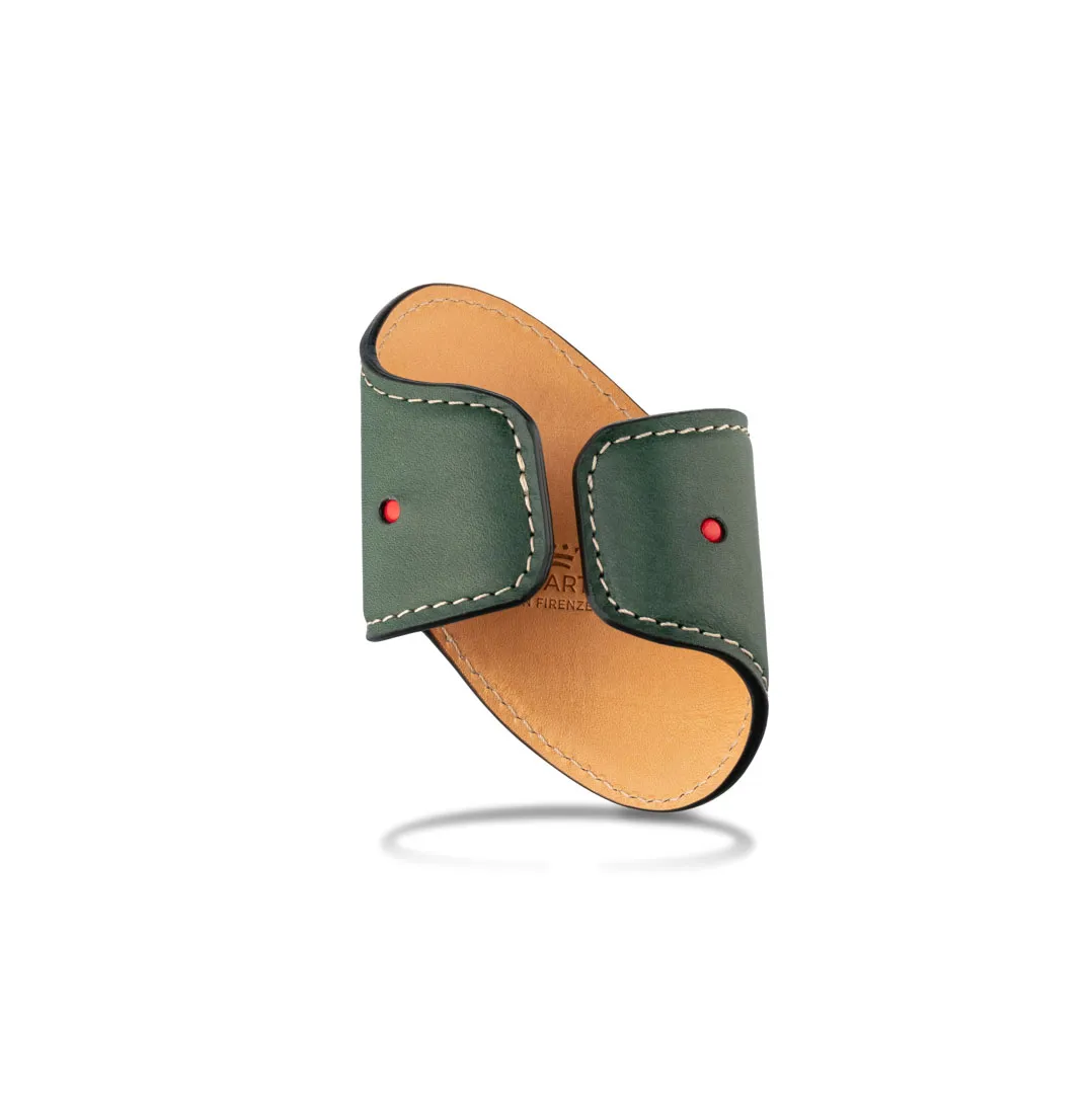 Re Artù in Firenze Dahlia bracciale pelle verde geraneo