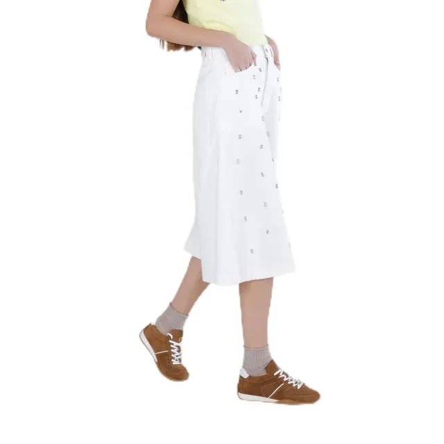 CafèNoir Jorts Bull Denim Strass Pantaloni 42 Off White