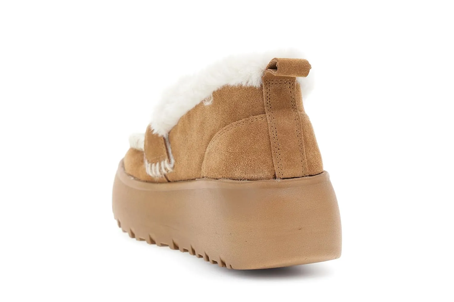 CafèNoir Mocassini pelle scamosciata cuoio platform