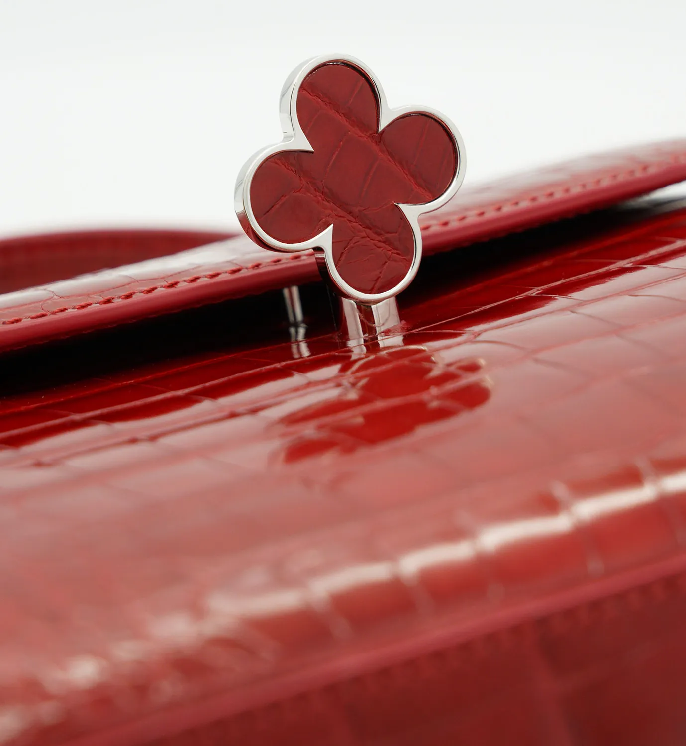 Cardinal Milano Tiffany Red Alligator Borsa a Mano Rossa Alligatore