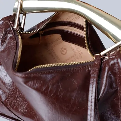 CafèNoir Naplak Mini Bag Pochette Burgundy Metallo