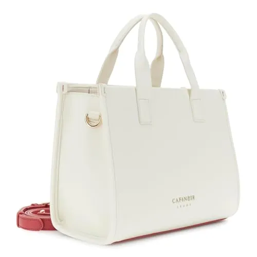CafèNoir Tote Donna in Canvas Effetto Nappa con Ricamo