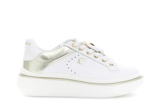 CafèNoir Sneakers Pelle Donna Bianco Oro 39 EU