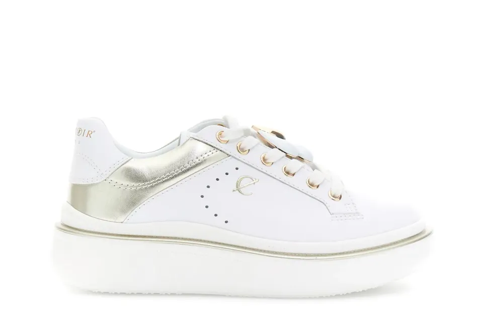CafèNoir Sneakers Pelle Donna Bianco Oro 39 EU