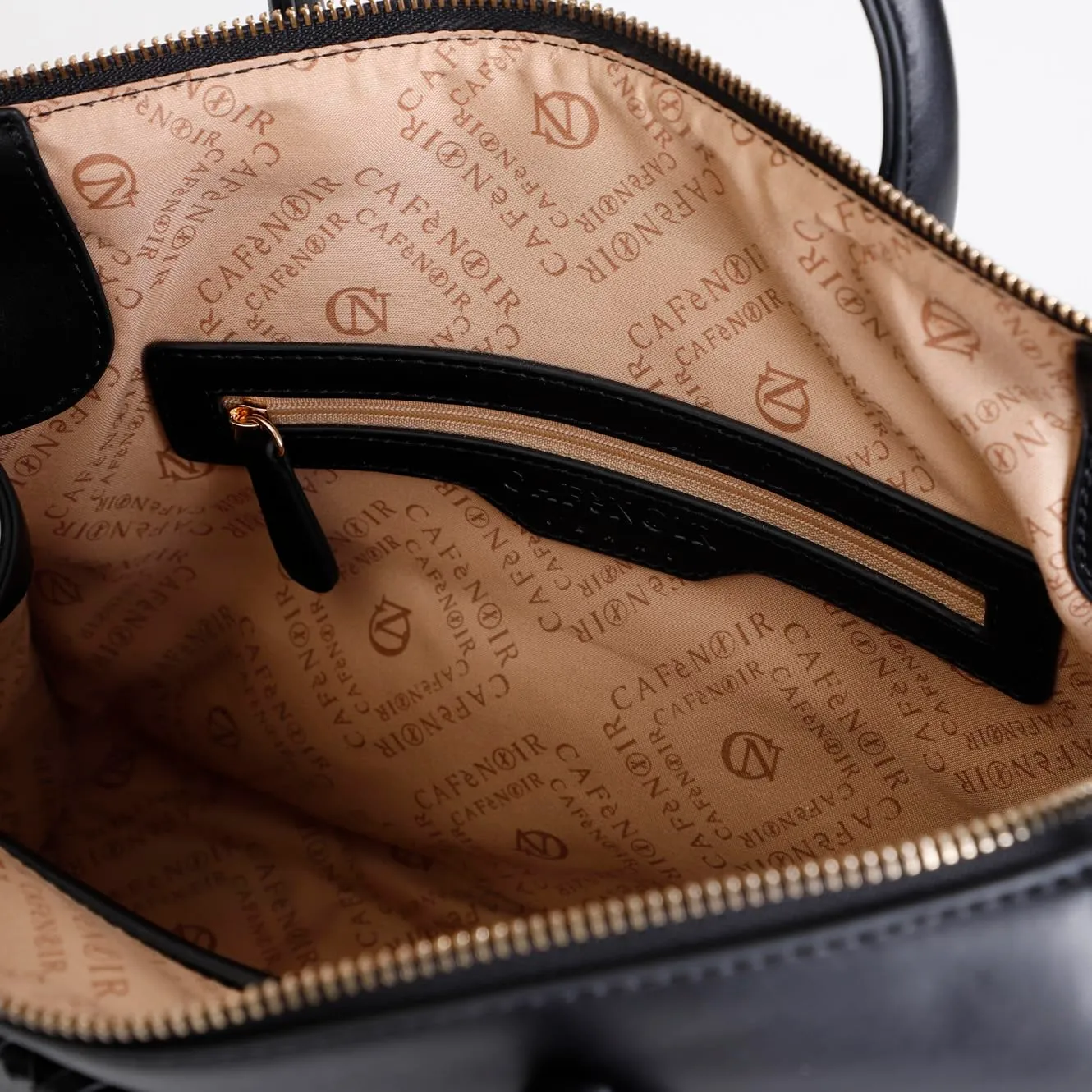 CafèNoir Tote Manici Intrecciati Nera Charm