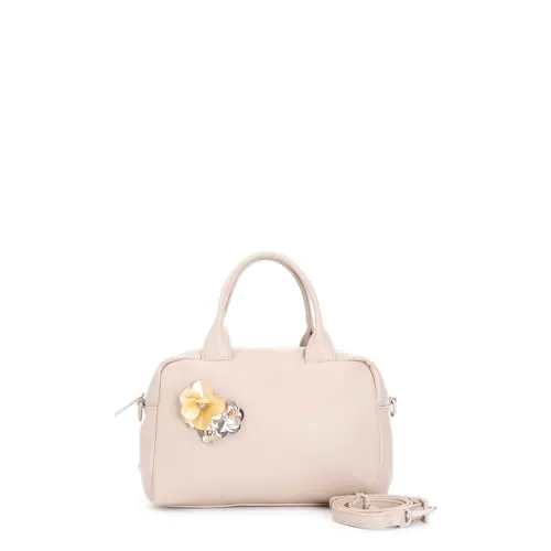 CafèNoir Bauletto Sabbia Effetto Puffy con Fiori