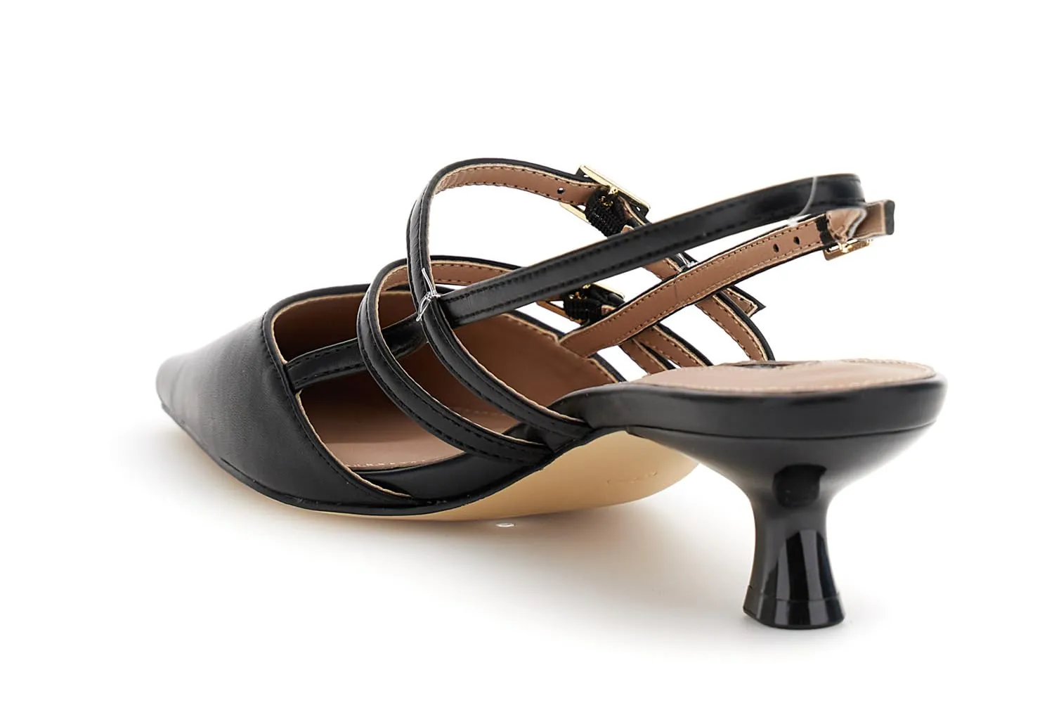 CafèNoir Décolleté Slingback Pelle Nere Tacco 5 cm