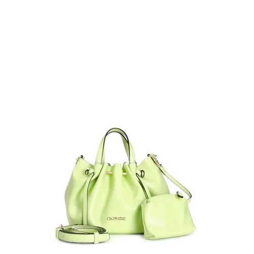 CafèNoir Mini Tote Morbida Verde con Pochette Interna