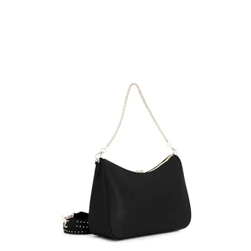 CafèNoir Borsa a Spalla Nera Micro Rivetti Patchwork