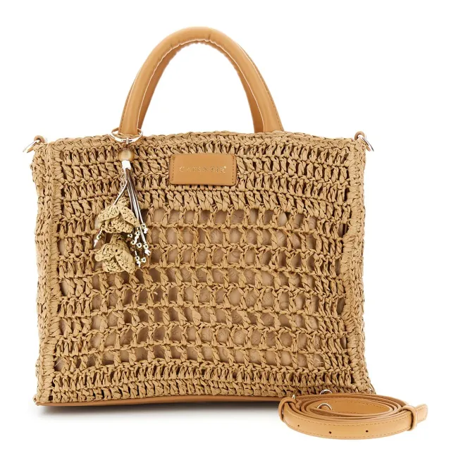 CafèNoir Crochet borsa a mano rafia con charms