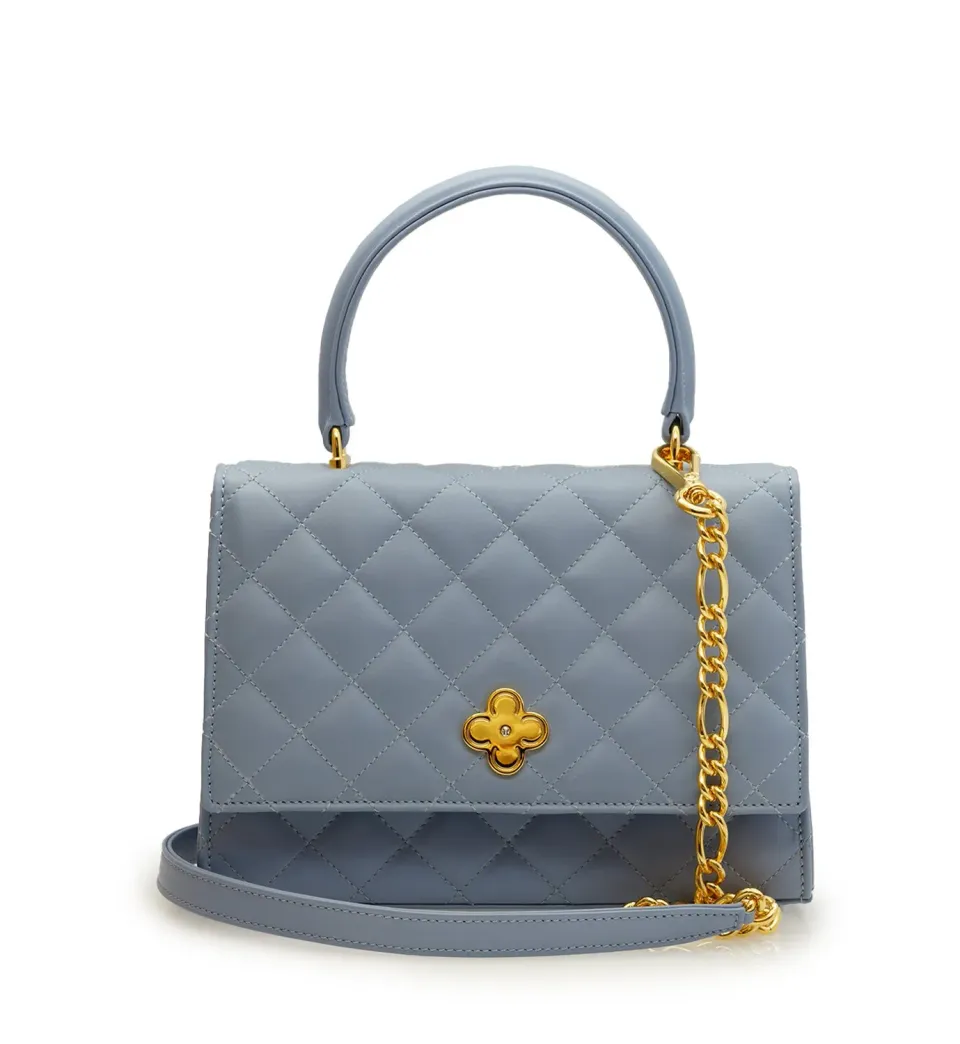 Cardinal Milano Opèra borsa a mano blu vitello trapuntato