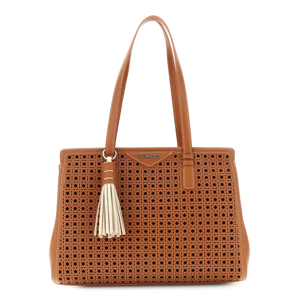 CafèNoir Shopping Bag Traforata Effetto Pelle Cuoio