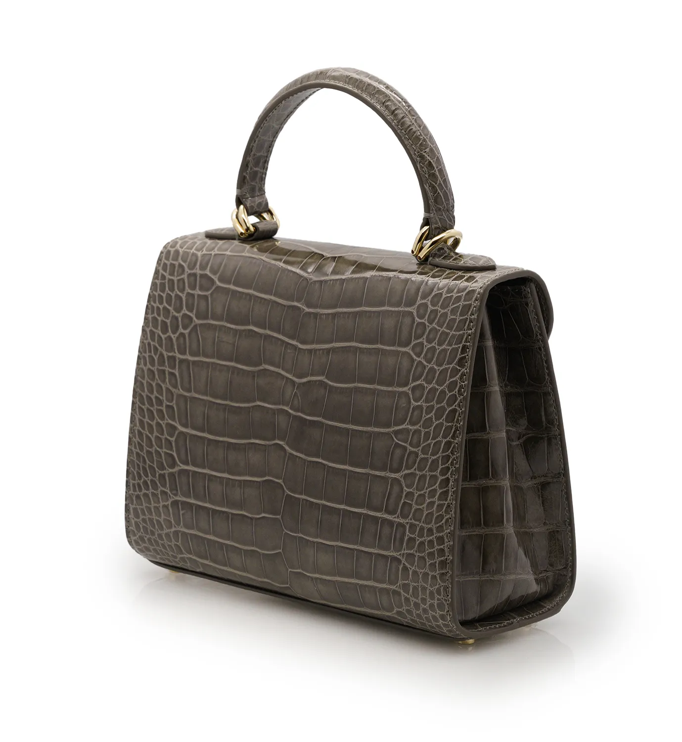 Cardinal Milano First Lady borsa taupe alligatore lucido