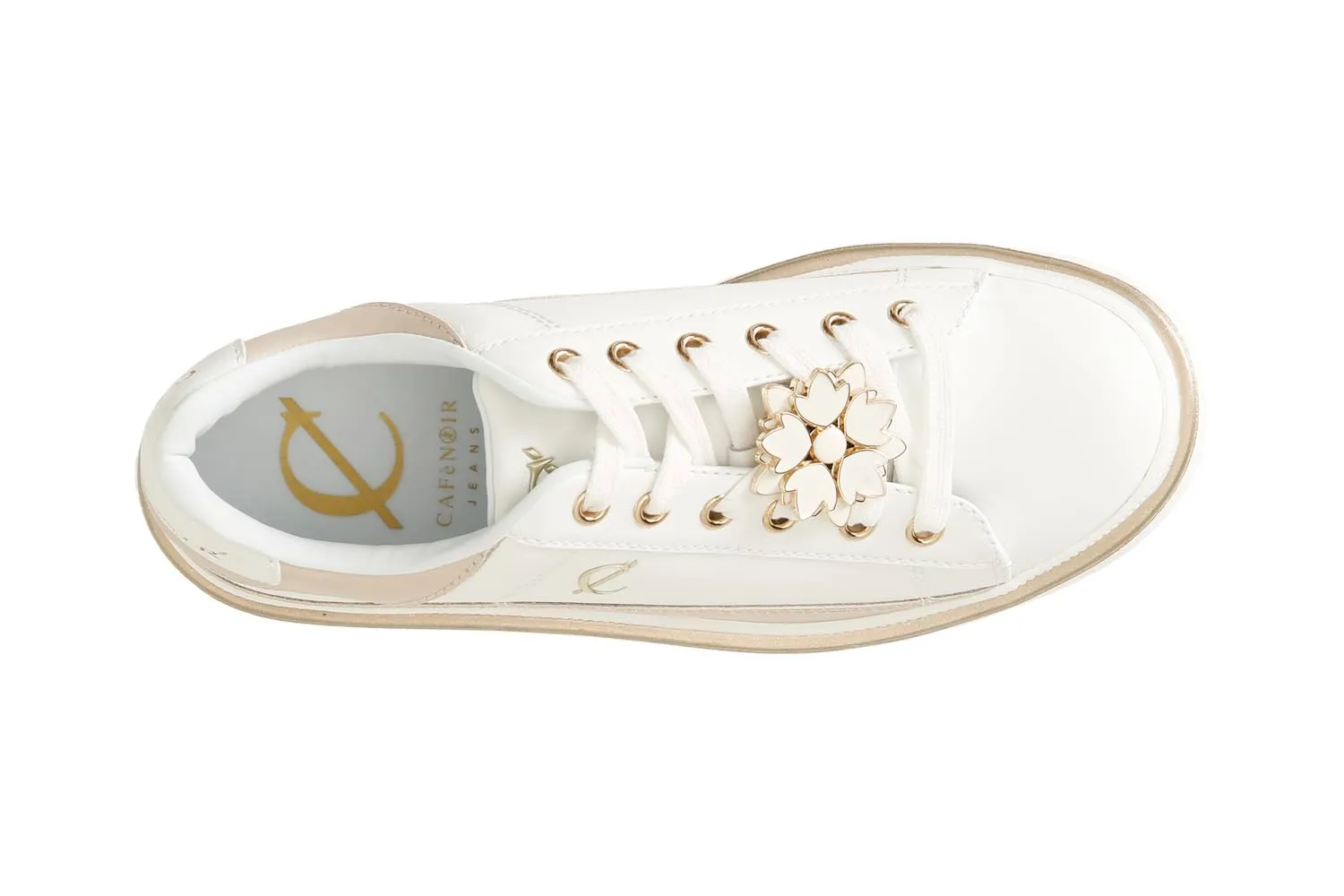 CafèNoir Sneakers Donna Pelle Plateau 3 cm Accessorio
