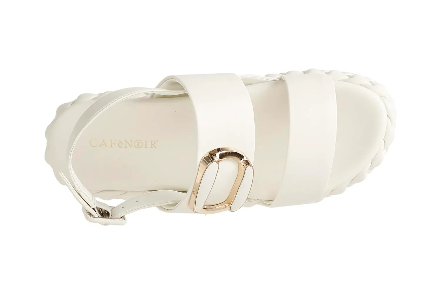 CafèNoir Sandali Donna Due Fasce Treccia Bianco 39