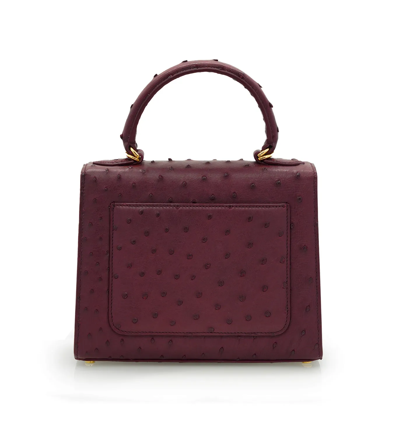 Cardinal Milano First Lady borsa bordeaux struzzo oro