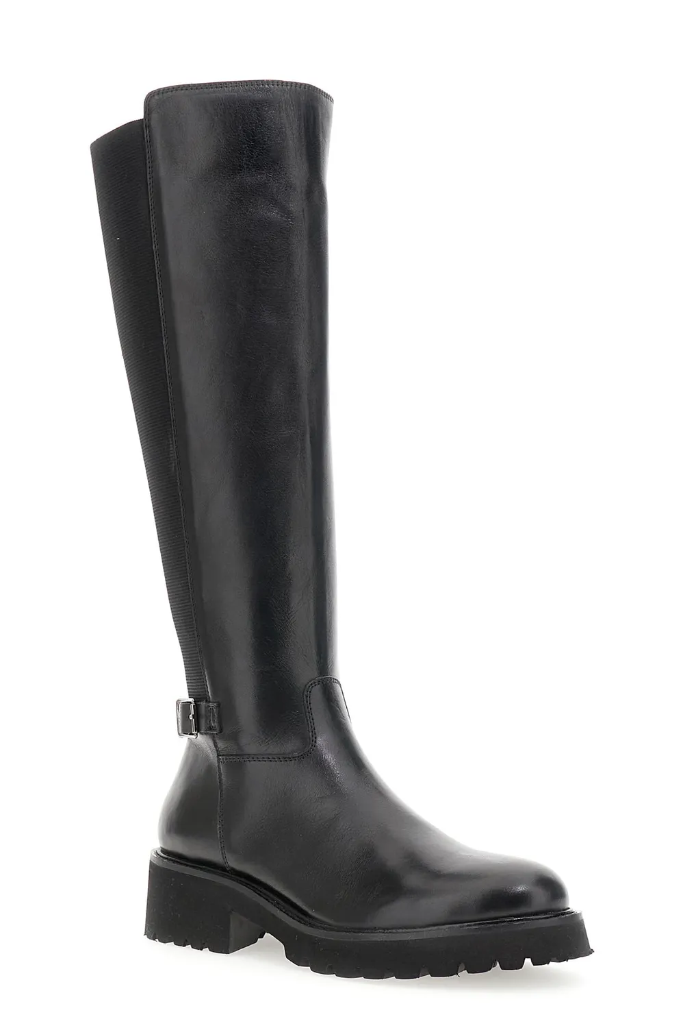 CafèNoir stivali pelle donna neri con zip tacco 4,5 cm