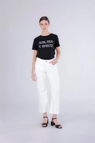 CafèNoir Jeans Bootcut Donna Off White Bull Denim