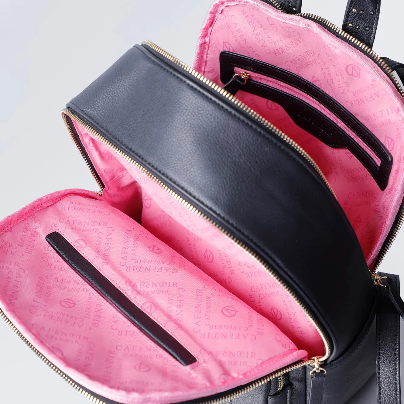 CafèNoir Zaino Donna Nero Borchie Doppia Zip