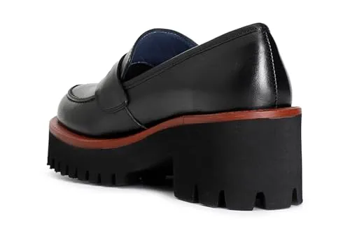 CafèNoir Mocassino Donna Pelle Nero Rosso Suola Carrarmato