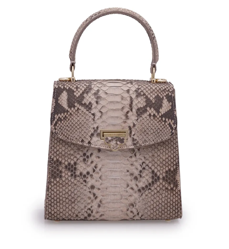 Cardinal Milano Tiffany Grey Python borsa pitone grigia