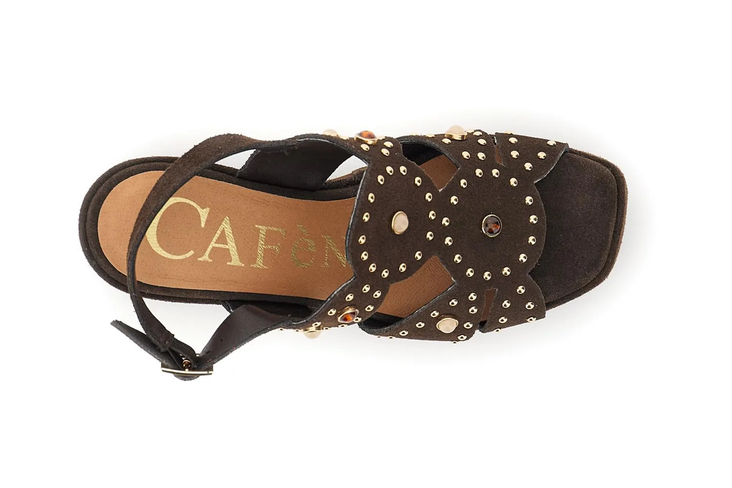 CafèNoir Sandali Zeppa Camoscio Moro Borchie 38 EU
