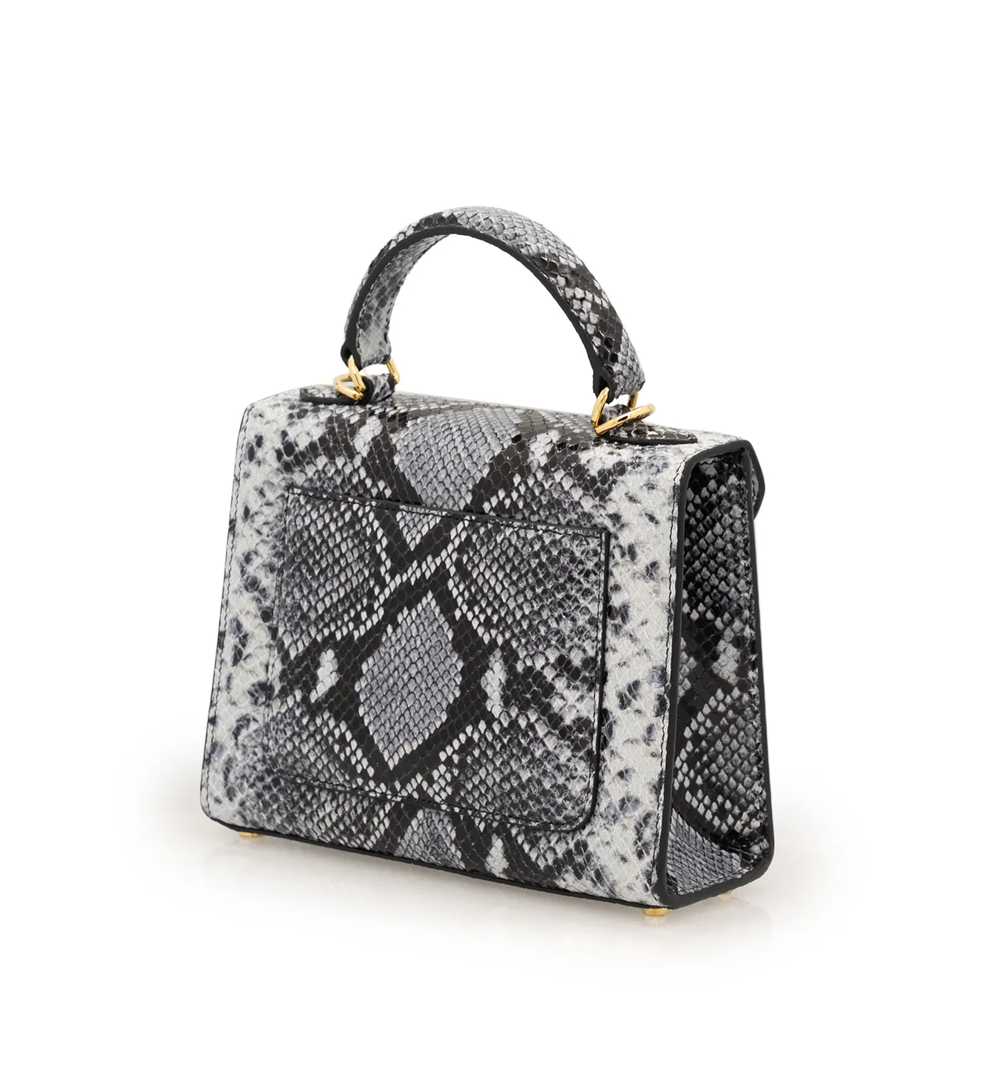 Cardinal Milano First Lady Small borsa vitello pitone grigio
