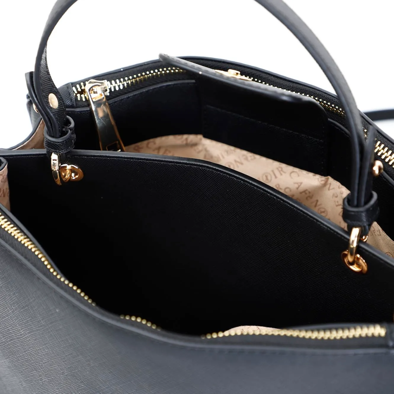 CafèNoir Shopping Saffiano Donna Nero Scomparti
