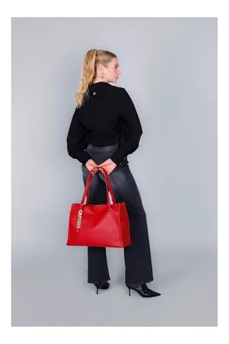 CafèNoir Borsa Morbida Mano Rossa Lettering Metallo