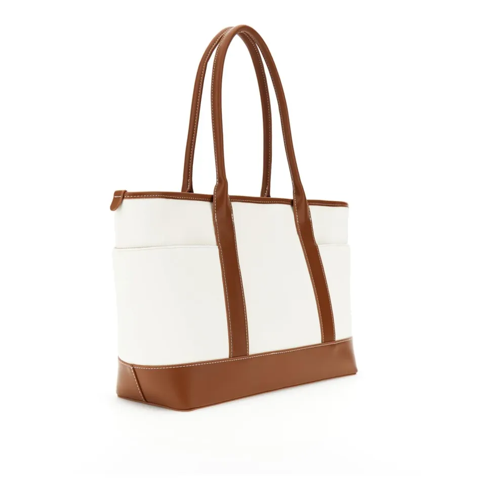 CafèNoir Shopping Effetto Canvas Cuoio Naturale